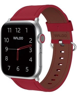 Waloo Classic Leather Band For Apple Watch - Red