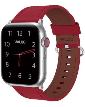 Waloo Classic Leather Band For Apple Watch - Red