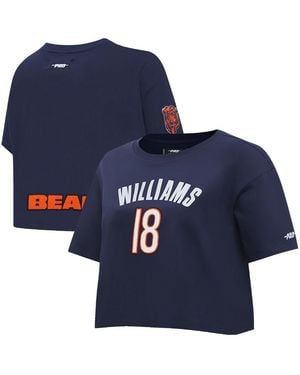 Pro Standard Caleb Williams Chicago Bears Player Name Number Cropped Boxy T-shirt - Blue