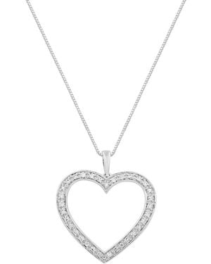 Marsala Diamond Heart 18" Pendant Necklace (1/4 Ct. T.w. - Metallic