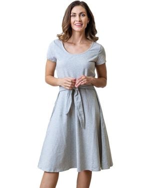 Hope & Henry Tie-waist Knit Dress - Blue