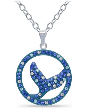 Giani Bernini Crystal Dotted Whale Tail Circle Pendant Necklace - Blue