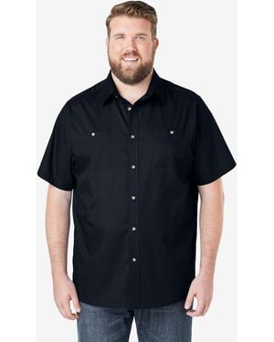 Kingsize Big & Tall Short-sleeve Pocket Sport Shirt - Gray