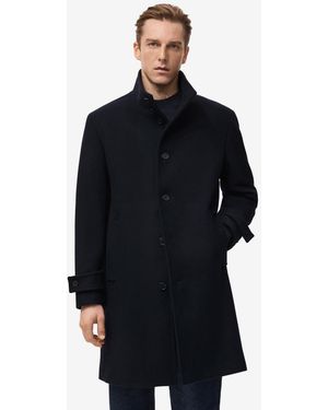 Mango Wool Funnel Neck Coat - Black