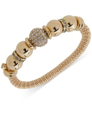 Nine West Pave Fireball Beaded Stretch Bracelet - Metallic
