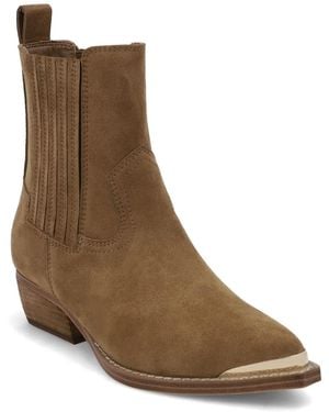MIA Radly Western Chelsea Pointed Toe Booties - Brown
