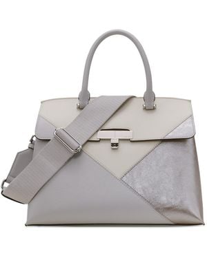 Calvin Klein Becky Signature Turnlock Convertible Satchel - Gray