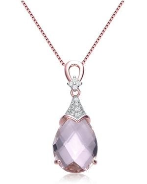 Genevive Jewelry Sterling Silver 18k Rose Gold Plated - Pink