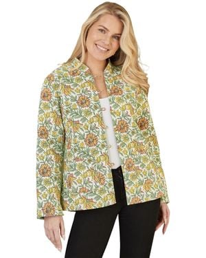 Yumi' Sunflower Reversible Quilted Jacket - Natural