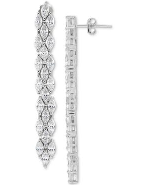 Arabella Cubic Zirconia Linear Drop Earrings - Metallic