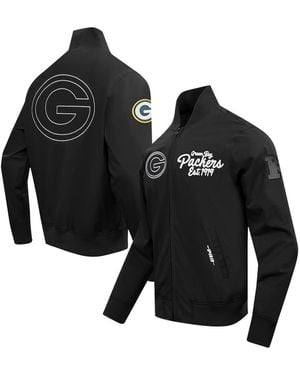 Pro Standard Green Bay Packers Paint The City Twill Full-zip Jacket - Black