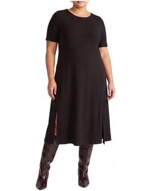 UNIVERSAL STANDARD Plus Size Serena Boatneck Divine Jersey Dress - Black