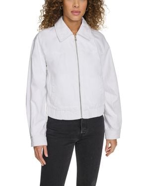 Levi's Western Zip-front Denim Bomber Jacket - White