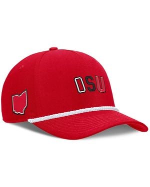 Nike And Ohio State Buckeyes 2026 Basketball Refresh 5-panel Rope Rise Hat - Red