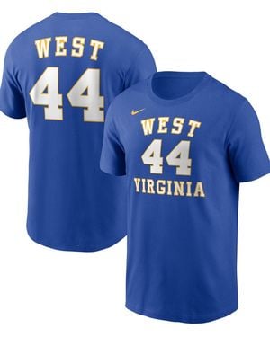 Nike Jerry West West Virginia Mountaineers Name Number T-shirt - Blue