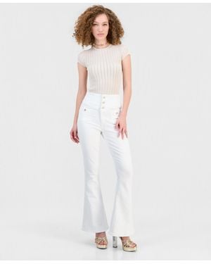 Guess Kaira High Rise Flare Jeans - White