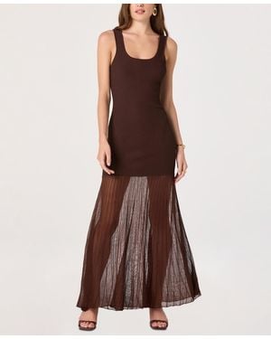 Astr Drop-waist Scoop Neck Maxi Dress - Brown