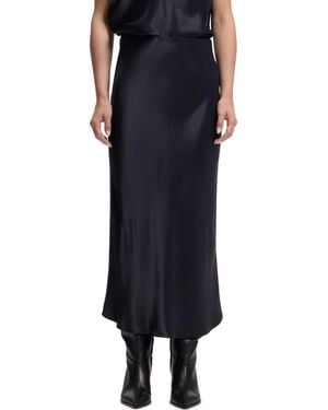 BOSS Boss By Satin A-line Midi Skirt - Black