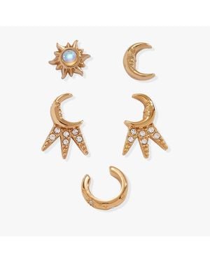 ALEX AND ANI Sun & Moon Earring Set - White