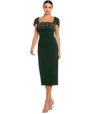 dark green milkmaid dress Chic Dark Green Satin Mermaid Scoop Lace Prom Dress, PL568 main image 0