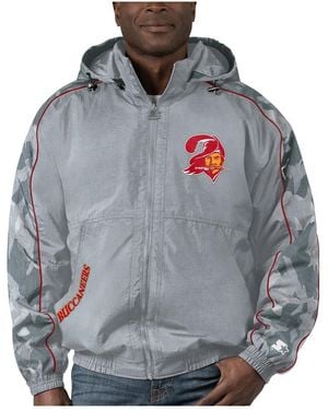 Starter Distressed Tampa Bay Buccaneers Thursday Night Gridiron Throwback Full-zip Jacket - Gray