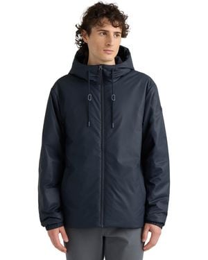 HUNTER Liam Zipper Front Hooded Rain Jacket - Blue