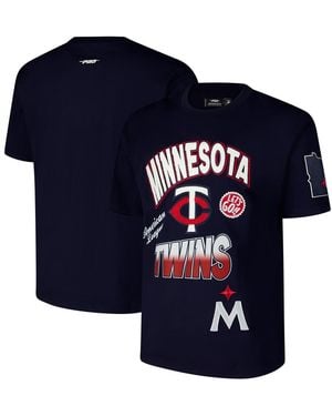 Pro Standard Minnesota Twins Turn It Up Dropped Shoulder T-shirt - Blue