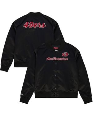 Mitchell & Ness San Francisco 49ers Full-snap Satin Jacket - Black