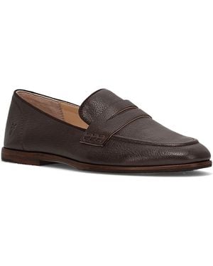 Frye Faith Leather Loafers - Brown