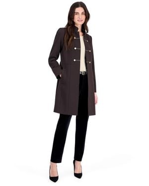 Tahari Military Long-sleeve Topper Jacket - Black