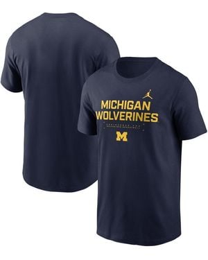 Nike Michigan Wolverines 2025 Courtside Basketball Performance T-shirt - Blue