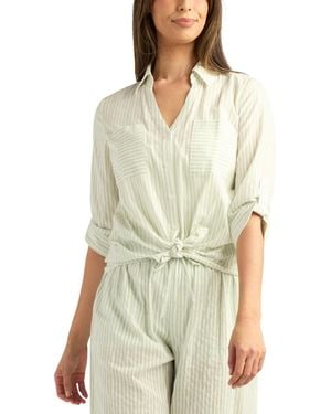 Bcx Striped Button-up Shirt - White