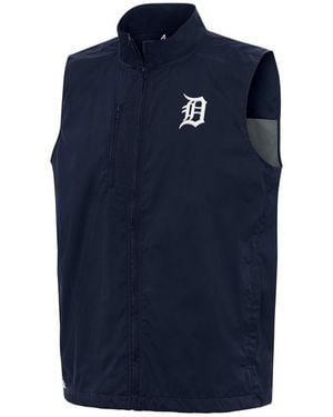Antigua Detroit Tigers Brisk Full-zip Vest - Blue