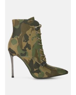 LONDON RAG Bornsta Velvet High Heeled Velvet Boots - Green
