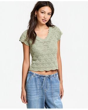 And Now This Pointelle-knit Tank Top - Green