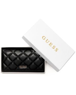 Guess Tinsley Quilted Phone Organizer Wristlet - Black