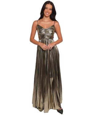 Petal & Pup Naira Pleated Maxi Dress - Metallic