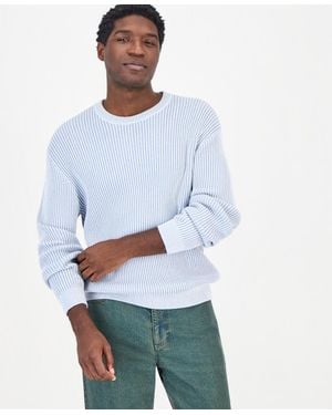 Mode Of One Gemini Boxy Ribbed Crewneck Sweater - White