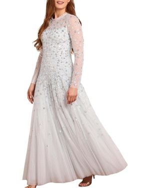 Needle & Thread Starry Nights Round Neck Gown - White