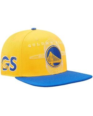 Pro Standard Gold/royal Golden State Warriors Logo Morph Snapback Hat - Blue