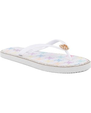 Juicy Couture Starlight Flip Flops - White