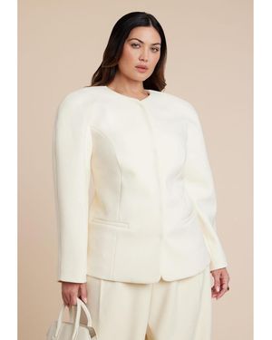 Eloquii Rounded Hourglass Blazer - White