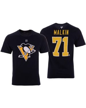 Majestic Evgeni Malkin Pittsburgh Penguins Authentic Stack Name & Number T-shirt - Blue