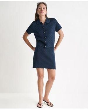 BCBGMAXAZRIA Suits Scallop Hem Skirt Suit - Blue