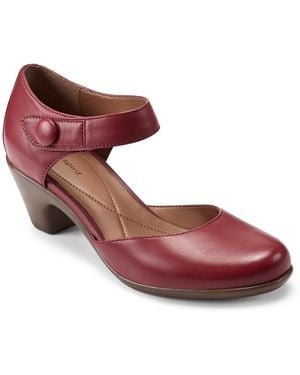 Easy Spirit Clarice Mary Jane Block Heel Pumps - Red
