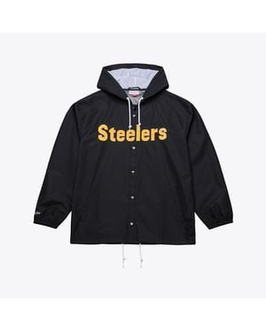 Mitchell & Ness Pittsburgh Steelers Coaches Full-snap Hooded Windbreaker Jacket - Blue
