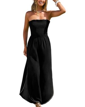 CUPSHE Off-the-shoulder Zipper Closure Jumpsuit - Black