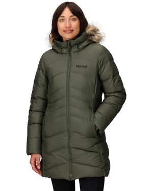 Marmot Montreal Hooded Faux-fur-trim Coat - Green