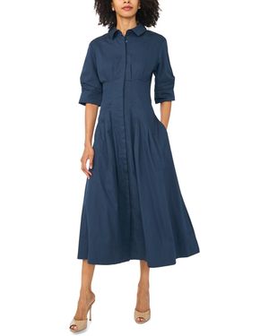 Vince Camuto Collared Neck Shirt Dress - Blue