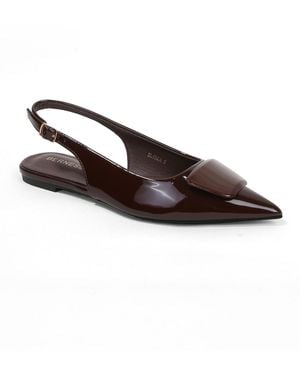 BERNESS Blanca Patent Slingback Flats - Brown